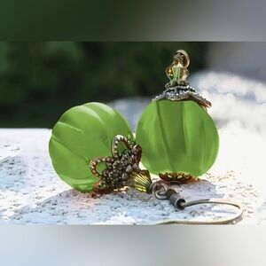 GREEN PUMPKIN EARRINGS